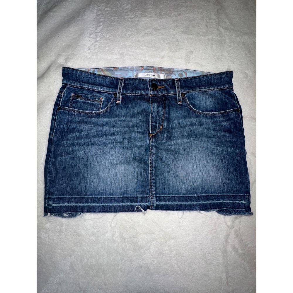 JOE'S Jeans Denim Mini‎ Skirt Frayed Hem Blue Wash Women's Size 26